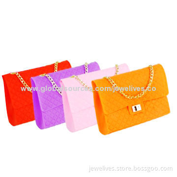 Silicone bag for ladies, with fashionable chainNew